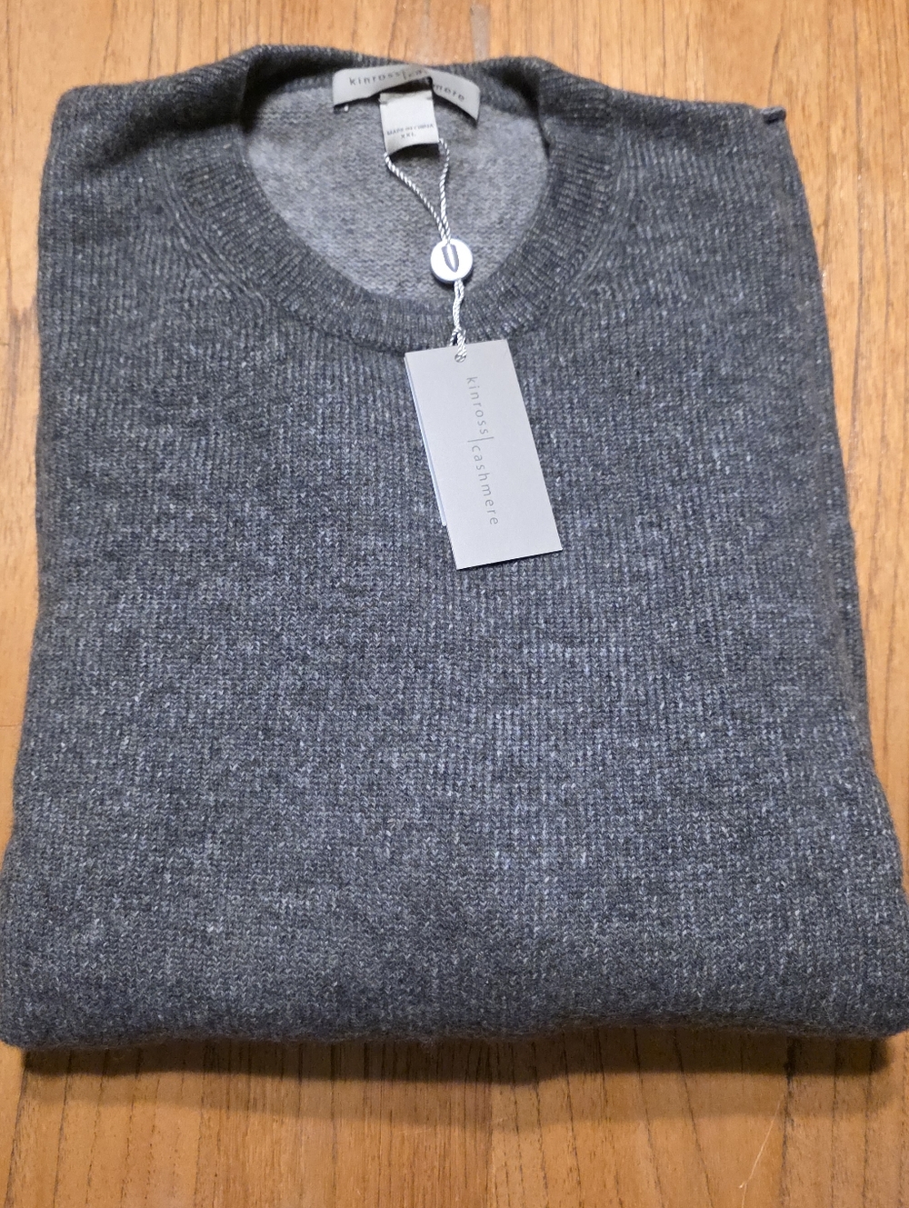 Kinross Men's Heather Charcoal Crewneck Sweater